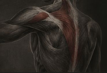 Anatomische Darstellung der Rücken- und Schultermuskulatur